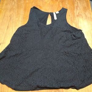 Penningtons Size 4X Black Lace Swing Tank Shirt, Sleeveless, Lined